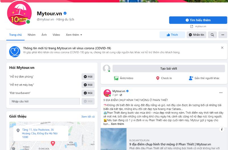 3: MyTour thường cập nhật mã giảm giá trên Facebook khi có sự kiện lớn